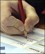 Boys writing pulls the figures down say officials 