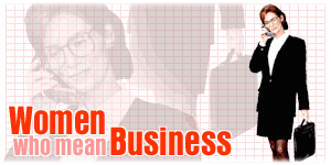 A businesswoman on her mobile phone