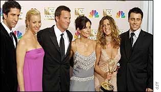 The cast of US comedy series Friends 