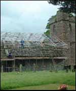 Scaffolding at St Cadoc's