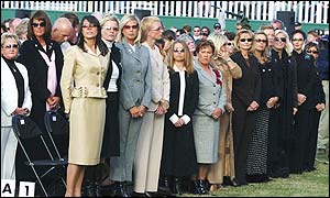 The European wives line up at the opening ceremony