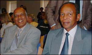 Rishi Kitaruth, from CAFCASS Cymru, and Clement Benedict, economics lecturer at Swansea Institute