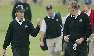Bernhard Langer and Colin Montgomerie during their round