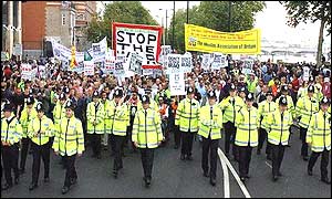 Only two arrests for minor offences were reported by Saturday afternoon