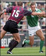 Ireland beat Georgia at Lansdowne Road to secure their place in the finals of the 2003 World Cup