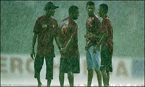 Rain stops play for the day in Colombo with India on 14-0 after two overs, a new match will begin on Monday