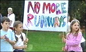 Youngsters at the 'Runway Ramble'