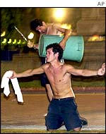 Street protesters in Buenos Aires, 2001