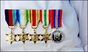 Medals on a chest of a Malta veteran