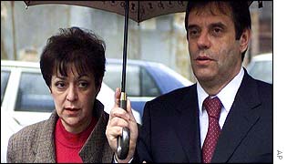 Vojislav Kostunica with his wife Zorica Radovic in Belgrade