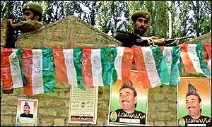 Soldiers at campaign rally