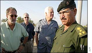 US congressmen in Iraq, from left: David Bonior, Mike Thompson and Jim McDermott with an unidentified Iraqi official