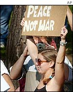 Peace protester in Washington