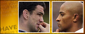 England skipper Martin Johnson (left) and Aussie skipper George Gregan 