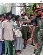 Group of child soldiers in Sri Lanka