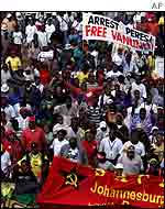 Johannesburg marchers AP