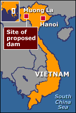 Map showing site of proposed dam