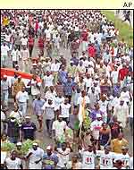 Demonstrators in Abidjan 