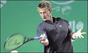 Juan Carlos Ferrero plays a forehand on his way to victory in Hong Kong last weekend