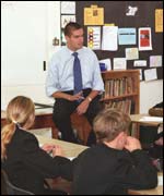 Rich Peters in classroom 