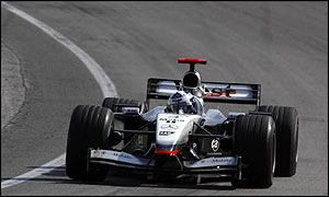 David Coulthard in the McLaren at the US Grand Prix