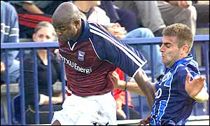Finidi George's cross leads to an Ipswich penalty - and their vital away goal