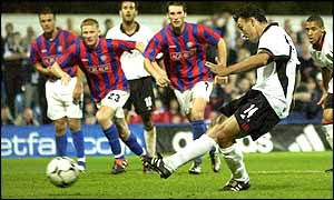 Steed Malbranque slots in a penalty for Fulham as they beat Hajduk Split 