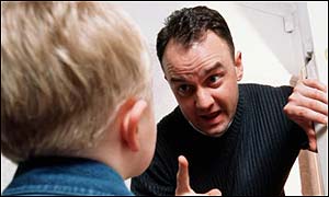 Reconstruction of parent chastising a child