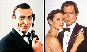 First Bond Sean Connery and later Bond Timothy Dalton 