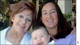 Betty Bullock with granddaughter Jacqueline and daughter Jodie