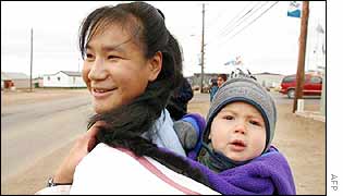 Celina Shoapik with baby