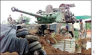 French soldiers' position in Tiebissou