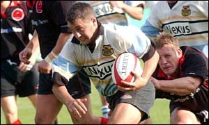 Scott Mitchell runs in a late try for Ebbw Vale but the score was not enough to stop Edinburgh