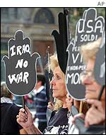 Protesters outside the US embassy in Rome