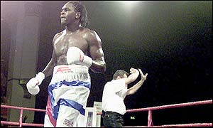 The referee stops the fight in round two