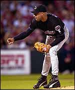 Arizona Diamondbacks Miguel Batista delivers a pitch against the St. Louis Cardinals in the first inning
