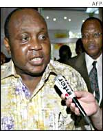 Togolese foreign minister Koffi Panou after talks with President Gbagbo