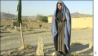 A widow by her husband's grave