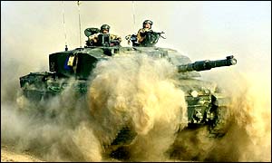 British tank in desert