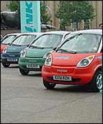 Line-up of Think cars