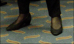 Black court shoes with a hint of a heel