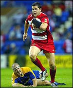 Wigan's Andy Farrell scored twice against Leeds the Super League elimination semi-final