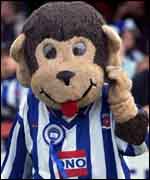 Mr Drummond as Hartlepool's monkey mascot