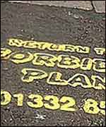 Council graffiti in Derby