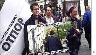Students demonstrate on the streets of Belgrade