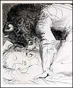 Picasso's Minotaure Caressant une Dormeuse