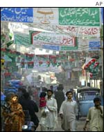 Street banners in Karachi