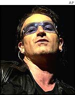 Bono at a concert in Germany