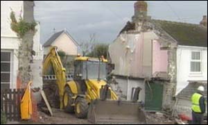 Demolished cottage at Polzeath