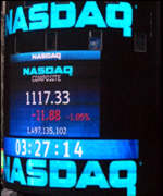 Nasdaq Market Site display in Times Square, New York